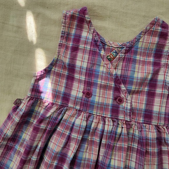 Vintage McKids Plaid Floral Embroidered Dress 24 months - Picture 7 of 10